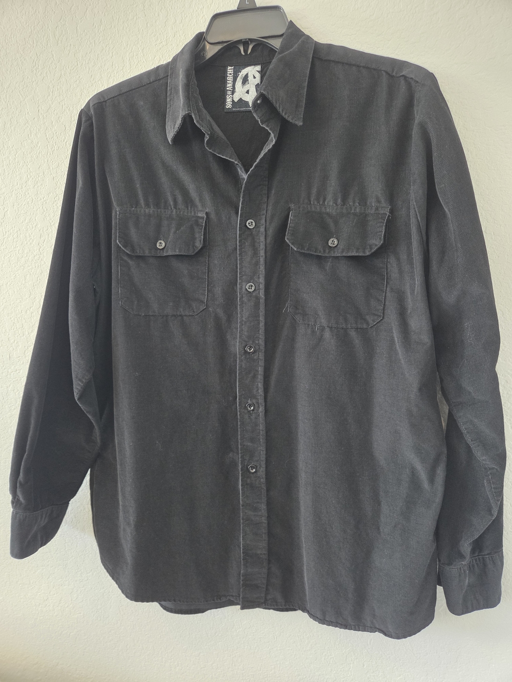 Sons Of Anarchy Men's Casual Button-Down Corduroy Shirt XL